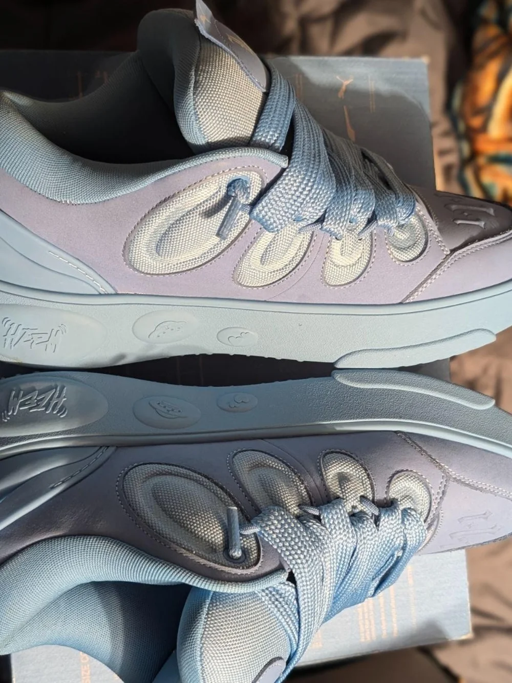 Puma LaFrance Low-Top Chunky Sneakers in Dusty Blue